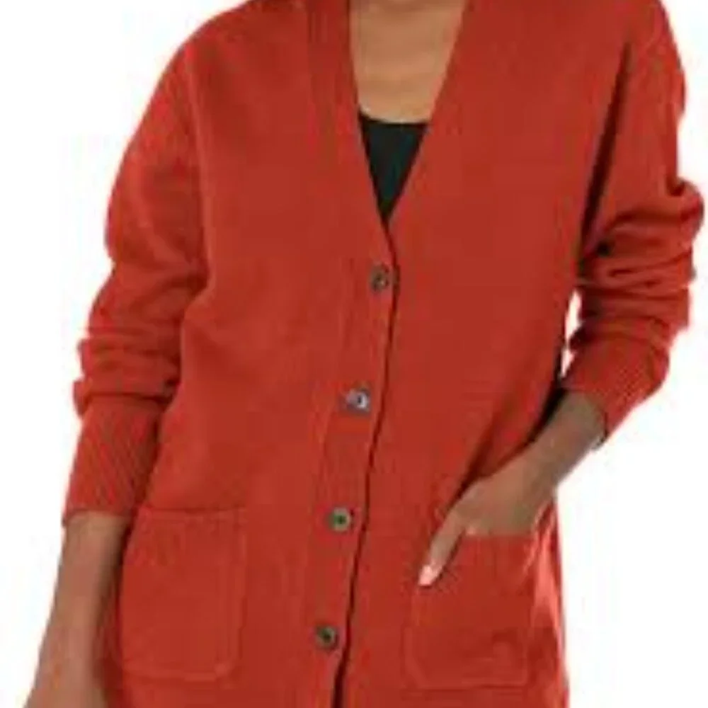 Pendleton‎ Women's Red Boyfriend Shetland Button-Front Cardigan Sweater Size L